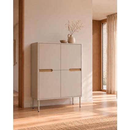100 cm hoher Sideboard in Beige mit Türen Arthur