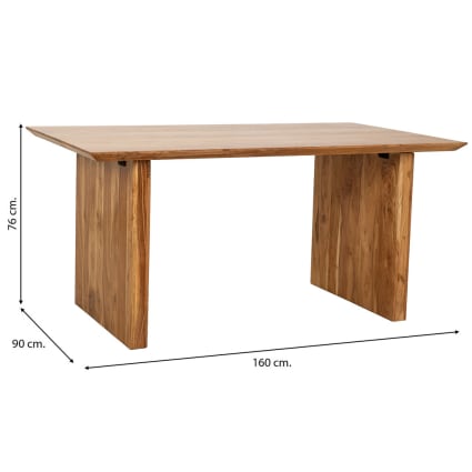 Mesa de comedor de madera marrón 160x90x76 alt. Cm cropped-2