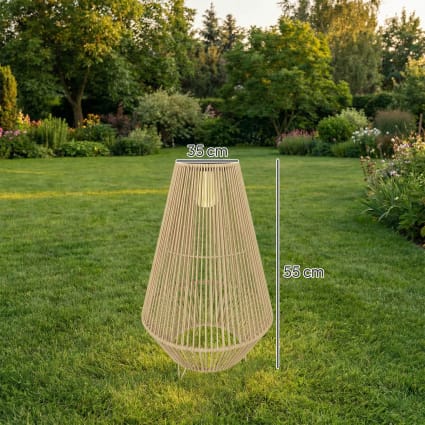 Outsunny Lampadaire d'extérieur solaire en résine tressée luminaire LED de jardin en acier marche/arrêt automatique sable | France Outsunny Lampadaire d'extérieur solaire en résine tressée luminaire LED de jardin en acier marche/arrêt automatique sable | France