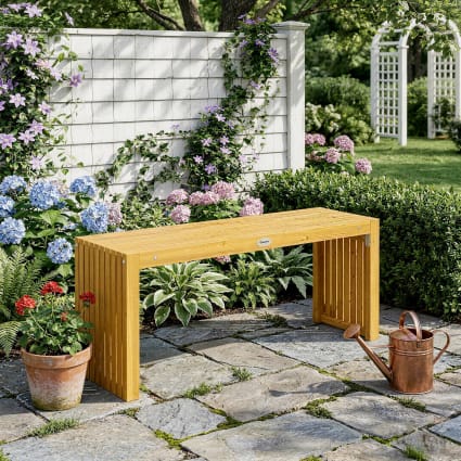 Banc De Jardin 2 Places En Bois D'Acacia Massif - Résistant Aux Intempéries, Charge 360 Kg, Style Naturel Élégant Pour Terrasse Et Balcon