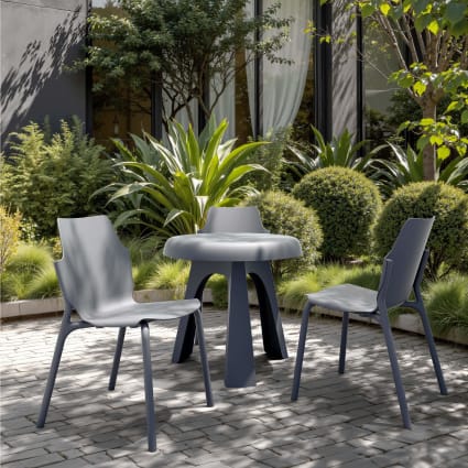 2er Gartenstuhl aus polypropylen anthrazitgrau 83x56x4