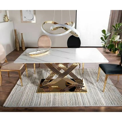 Esstisch ausziehbar aus Keramik 160-240x90x76cm, weißer Marmor Heraclea