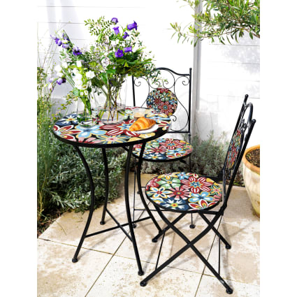 1 Bistrotisch, Fiesta Flower, Mosaik Amélie
