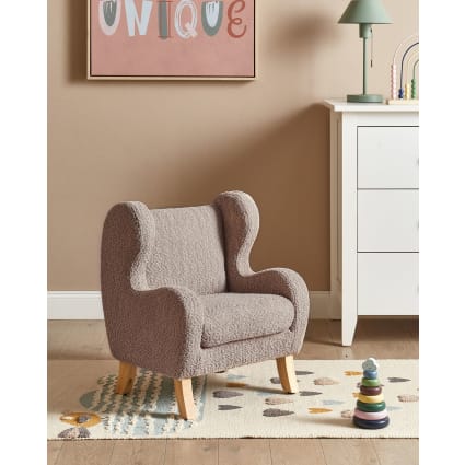 Kindersessel aus Bouclé 55cm, beige Farum