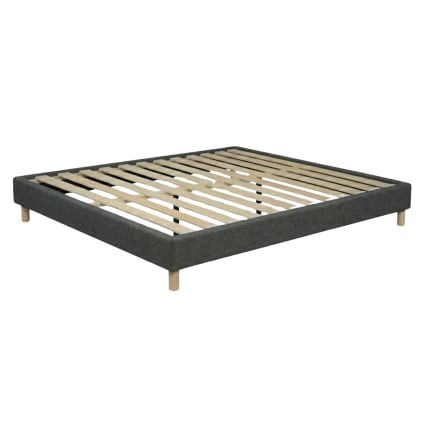 Bett stoff mit lattenrost 180x200cm dunkelgrau Essentiel