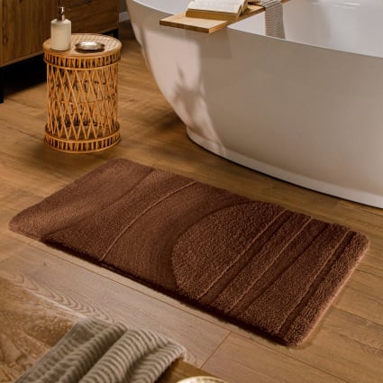 Badematte mit Relief braun 80x150 Marc