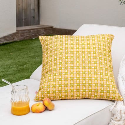 Bezug für Outdoor-Kissen Grafischer Druck Ocker 60x60 Nour