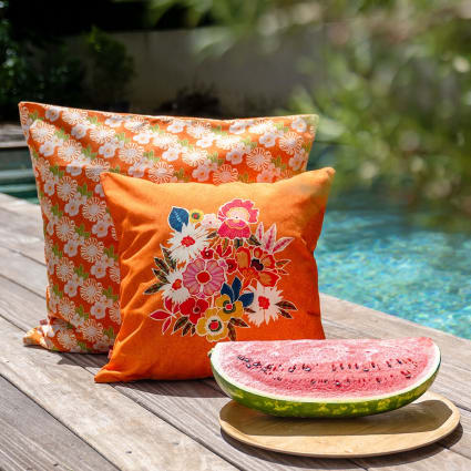 Bezug für Outdoor-Kissen Floraler Druck Orange 45x45 Kimiko