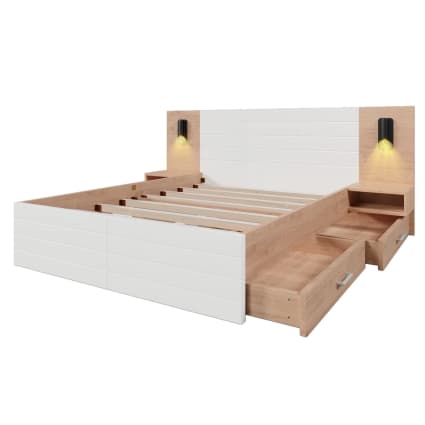 kommode weiß 150 cm breit Home Collective Breite mit zwei Türen und drei Schubladen jetzt nur online ➤ reisebox