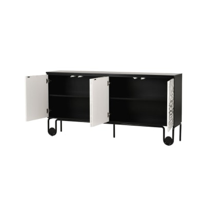 Sideboard Schwarz Weiß 183 x 40 x 90 cm Stilig