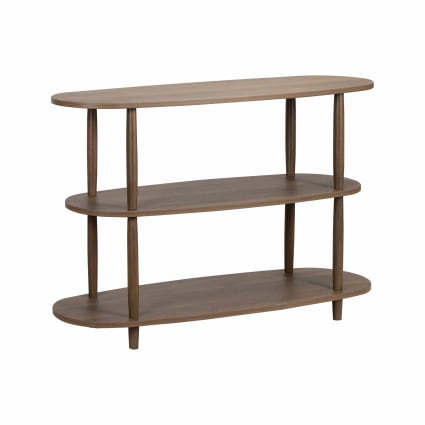 Hohes Regal in Holzoptik, 120 x 77 cm, dunkles Holz Suzy