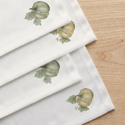 Lot de 4 serviettes en coton 45x45 cm Pumpkin - Maisons du Monde