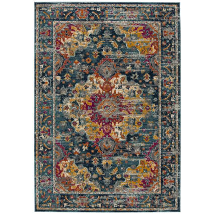 Zeitgenössische Polypropylen-Teppich in Blau/Rosa, 160 x 229 cm Madison