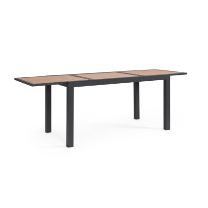 Ausziehtisch aus Aluminium in Holzoptik 140-210x77 Anthrazit Hilija