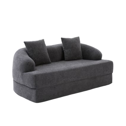 Sofa aus Chenille mit Klappbett 157x84x65 cm, dunkelgrau
