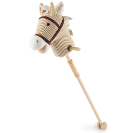 Bigjigs Toys – Cheval Bâton En Bois Avec Tissu Côtelé, Jouet Traditionnel Dès 3 Ans