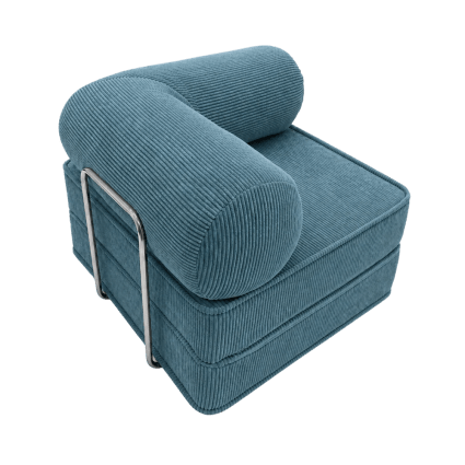 Schlafsessel mit Armlehnen aus Cordstoff turkis Fauteuil lofty