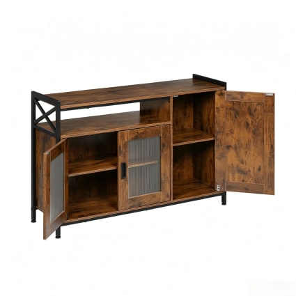 Küchenschrank aus Holzwerkstoff mit Regalen 110x33x75 cm, Braun