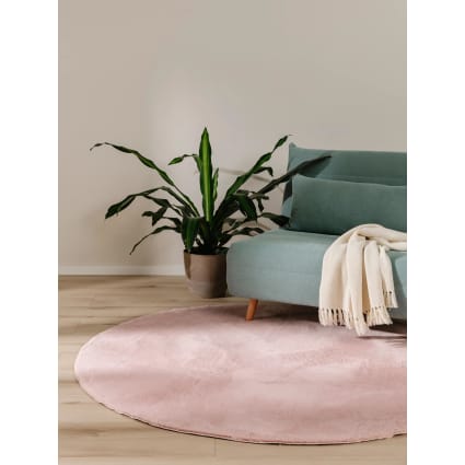 Fellteppich rosa D 80 rund Furry
