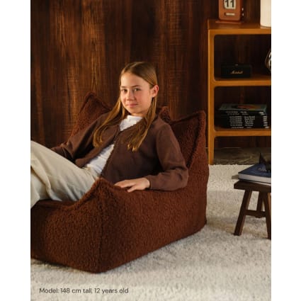 Club Sessel für Teenager aus Teddy-Stoff 56 x 90 x 82 cm, Haselnuss Teddy
