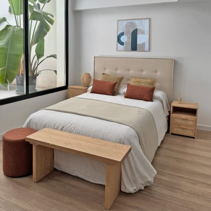 Bank aus Massivholz fürs Bettende/Wohnzimmer hell 100 cm Laredo