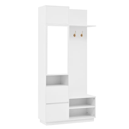 Dielenmöbel mit Spiegel, Bank, Schuhschrank und Haken