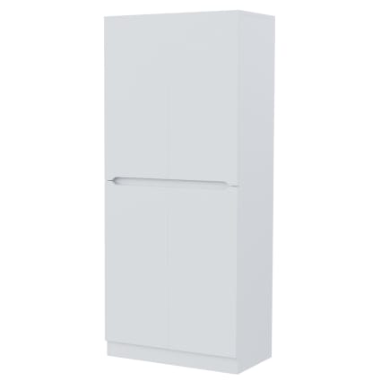 Schrank mit 4 Türen und Fächern, 70x40x170 cm, Weiß