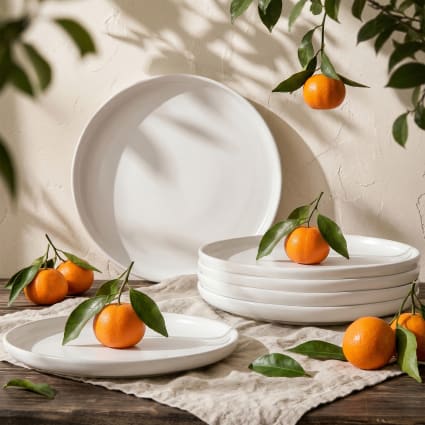 Teller-Set 6-tlg Dessertteller, Weiß, Kermik Victo