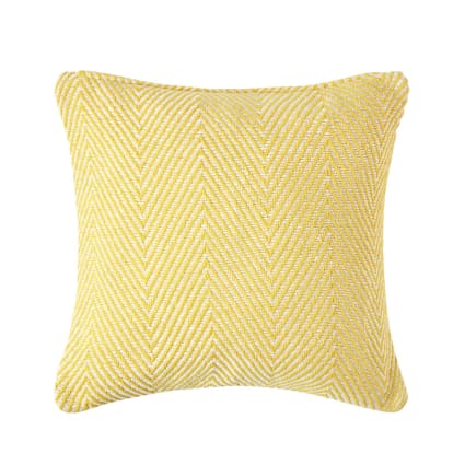 Housse de coussin à chevrons en coton jaune 45x45 cm Halden | Maisons ...