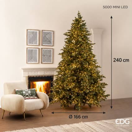 Weihnachtsbaum 240 cm mit 5000 Mini-LEDs, Ø166 cm Pino argentato