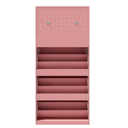 Schuhschrank aus Spanplatte rosa