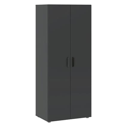 Kleiderschrank 2 Türen, Edles Holz, Schwarz