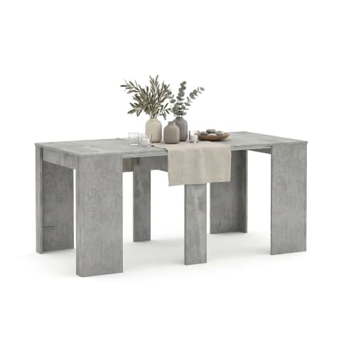 Mesa Extensible Kendra De Habitdesign | Gris Cemento, De 50 A 235 Cm, Para Comedor O Recibidor