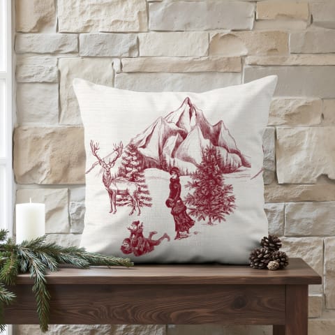 BELUM Weihnachts-Kissenbezug Lappland 27 – 50x50 Cm – 100% Baumwolle – Festliche Deko Für Sofa & Bett Weihnachts Kissenbezug 50x50