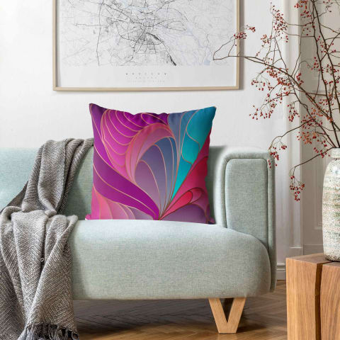 Dekokissen Farbenfrohes Art Deco II aus Polyester, bunt 40 x 40 cm