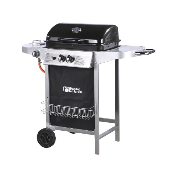 Habitat & Jardin - Barbacoa de gas negro 103 x 46 x 93 cm