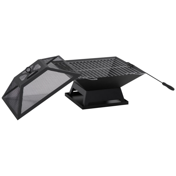 Outsunny - Brasero exterior 45x45x34 cm negro