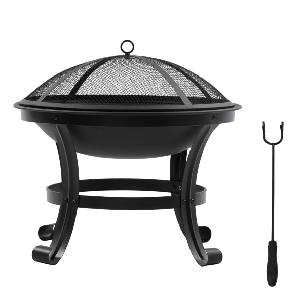 Outsunny - Brasero exterior 55x55x50 cm negro