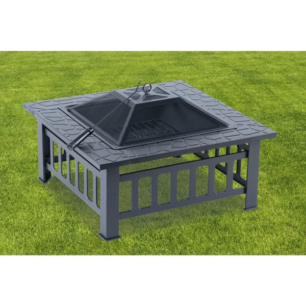 Habitat & Jardin - Barbacoa de carbón negro 81 x 81 x 45 cm