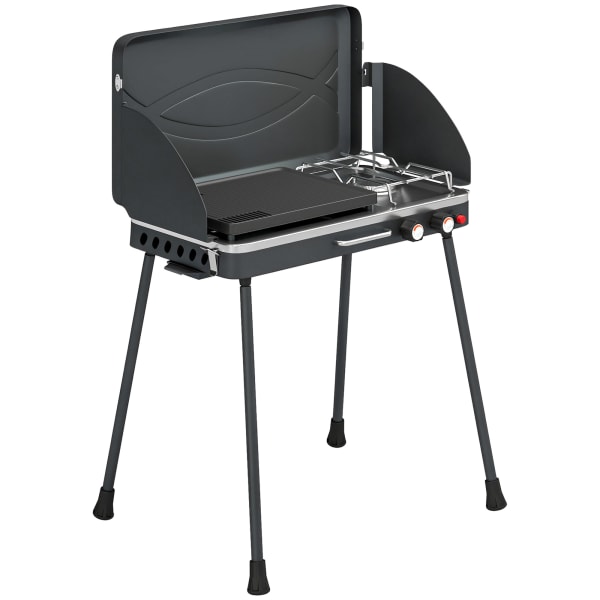 Outsunny - Barbacoa de gas 61x47x88 cm negro