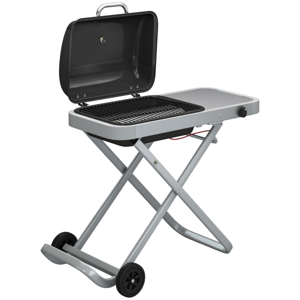 Outsunny - Barbacoa de gas 109x55x89 cm negro
