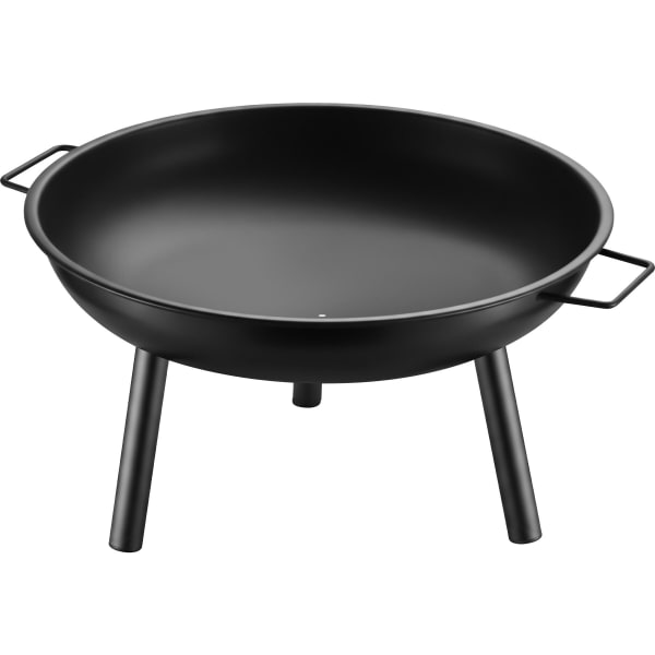Tectake - Brasero de acero resistente con 2 asas, desagüe, negro ø57,5cm