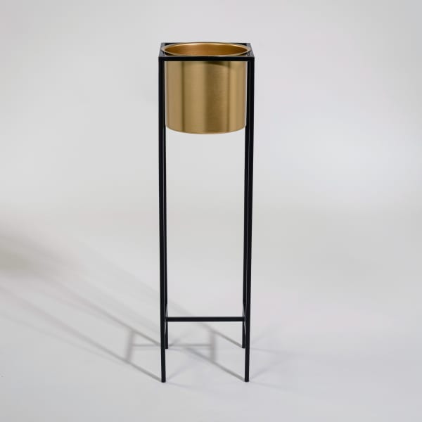 Maisons du Monde - Bloomsbury - Macetero de hierro forjado negro y dorado