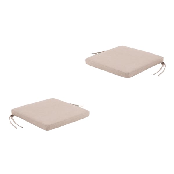 Edenjardin - Pack de 2 cojines de sillas de jardín olefin marrón tostado 44x44 cm