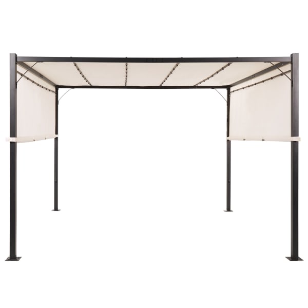 Beliani - Parga - Cenador con LED 310 x 310 cm de metal beige