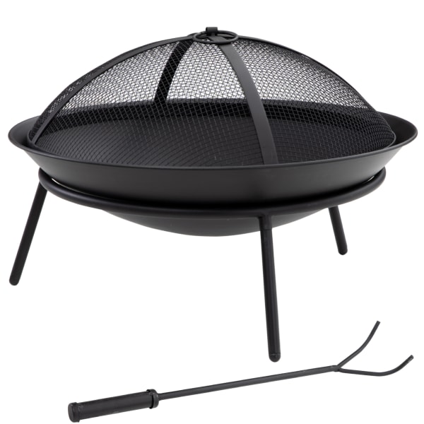 Outsunny - Brasero exterior 47x47x33 cm negro