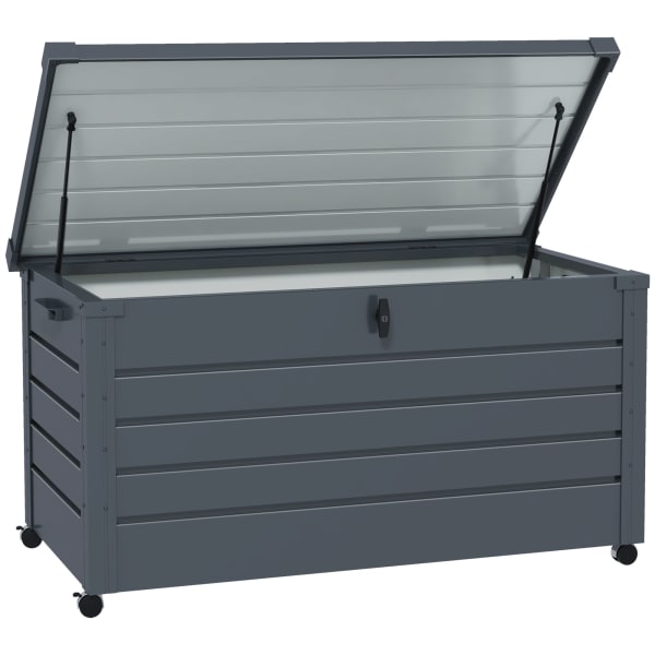 Outsunny - Baúl de exterior 120x62x66 cm gris oscuro
