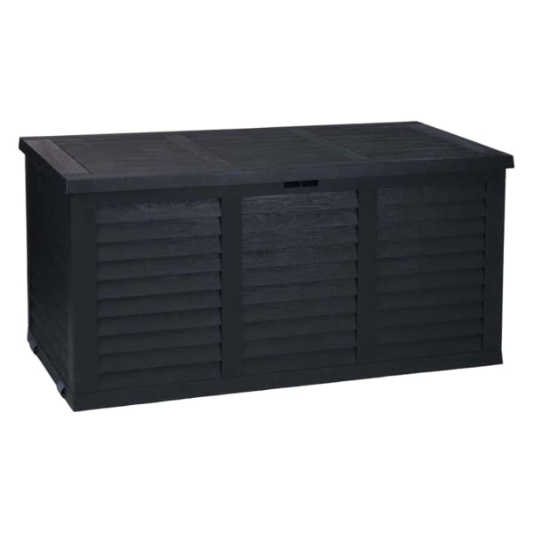 WellHome - Baúl de jardín de polipropileno negro 120x52x58 cm