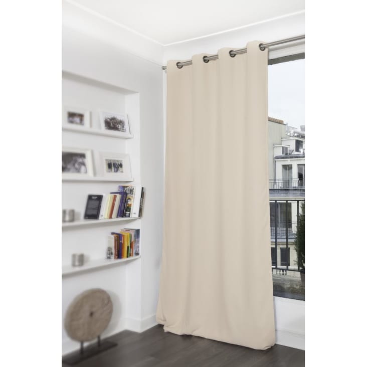 Rideau thermique occultant beige 140x350 cropped-3