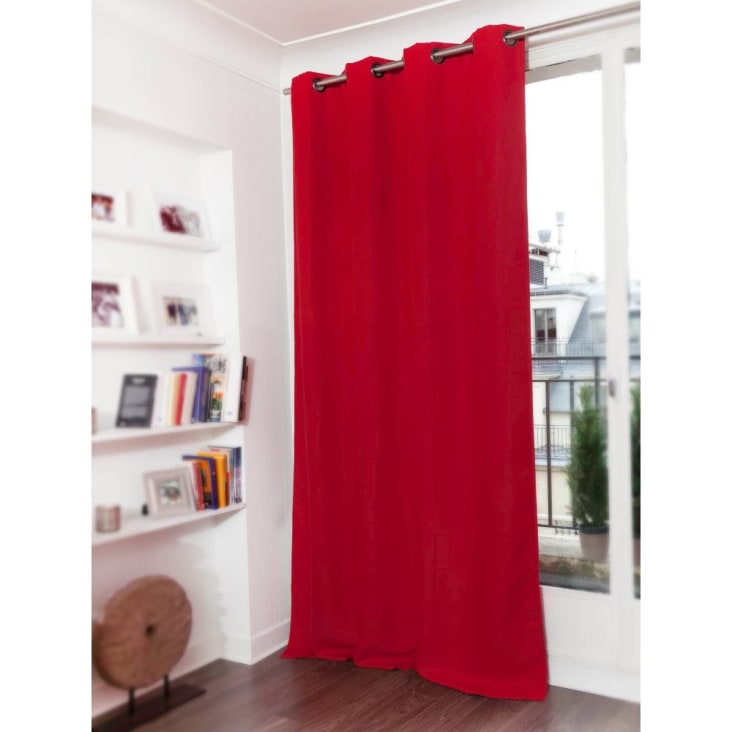 Rideau séparateur pièce phonique thermique occultant rouge 140 x